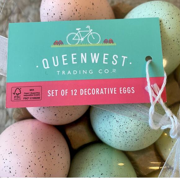 Queenswest Easter Eggs Boxed Set of 12 Pastel Colors Speckled Spring Decor New - Picture 4 of 13